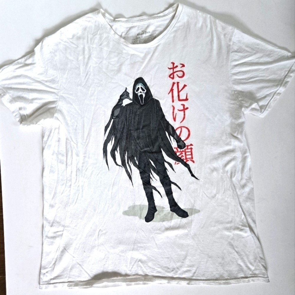 Scream Ghostface Call Me T-Shirt white Shortsleeve graffic Shirt mens XL